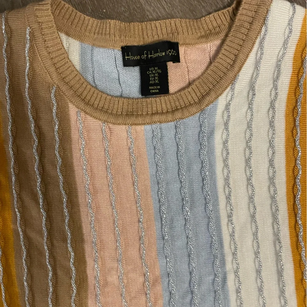 Anthropologie House of Harlow 1960 Striped Sleeveless Knit Sleeveless Top - Picture 3 of 5